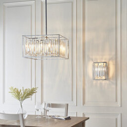 Luminosa Lighting Luminosa Acadia 6 Light Ceiling Pendant Chrome Plate & Clear Crystal Glass, E14 - thumbnail 2