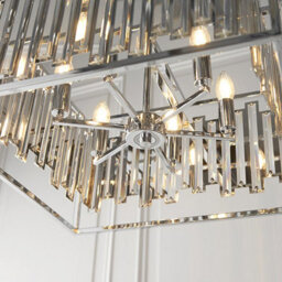 Luminosa Lighting Luminosa Acadia 6 Light Ceiling Pendant Chrome Plate & Clear Crystal Glass, E14 - thumbnail 4