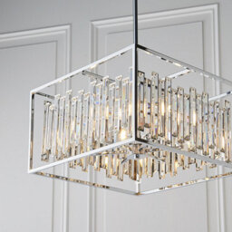 Luminosa Lighting Luminosa Acadia 6 Light Ceiling Pendant Chrome Plate & Clear Crystal Glass, E14 - thumbnail 5
