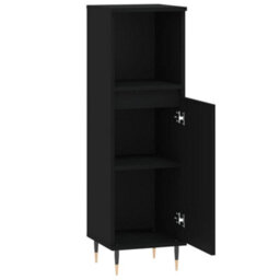 Vidaxl Bathroom Cabinet Black 30X30X100 Cm Engineered Wood Bathroom Cabinets - thumbnail 6