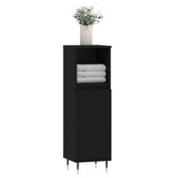Vidaxl Bathroom Cabinet Black 30X30X100 Cm Engineered Wood Bathroom Cabinets - thumbnail 3