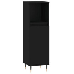Vidaxl Bathroom Cabinet Black 30X30X100 Cm Engineered Wood Bathroom Cabinets - thumbnail 2