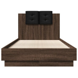 Berkfield Bed Frame Without Mattress Brown Oak 75X190 Cm Small Single - thumbnail 4