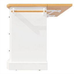 Abrihome Mobile Kitchen Island Cart On Wheels - Cabinet With 2 Doors & 6 Drawers, Adjustable Width 45-75Cm, White/black - thumbnail 9