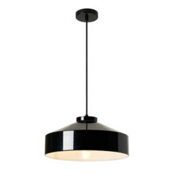 Litecraft Kye Glossy Black Single Ceiling Pendant Light - thumbnail 2