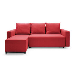 Abakus Direct Oslo Reversible Corner Sofa Bed In Red - thumbnail 2