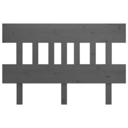 Berkfield Bed Headboard Grey 143.5X3X81 Cm Solid Wood Pine - thumbnail 3