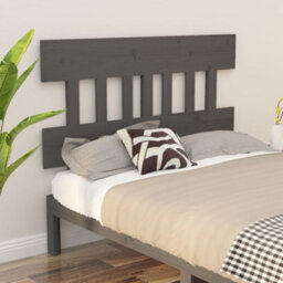 Berkfield Bed Headboard Grey 143.5X3X81 Cm Solid Wood Pine - thumbnail 1