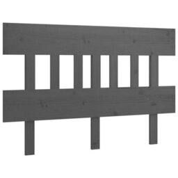 Berkfield Bed Headboard Grey 143.5X3X81 Cm Solid Wood Pine - thumbnail 2