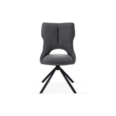 Stratus Interiors Roseland Grey Swivel Dining Chair - Upholstered Dining Chair With Black Spider Base Accent Chair With Padded Seat & 360 Swivel