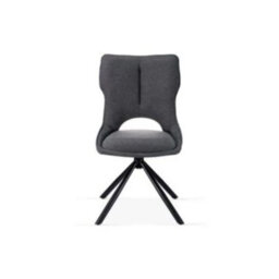 Stratus Interiors Roseland Grey Swivel Dining Chair - Upholstered Dining Chair With Black Spider Base Accent Chair With Padded Seat & 360 Swivel