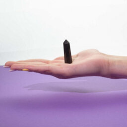 Four Gemstone Shapes Set Black Tourmaline Heart, Sphere, Obelisk & Pyramid - thumbnail 6