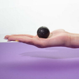 Four Gemstone Shapes Set Black Tourmaline Heart, Sphere, Obelisk & Pyramid - thumbnail 3