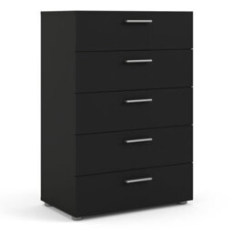 Furniture To Go Pepe Chest Of 5 Drawers In Black - thumbnail 1