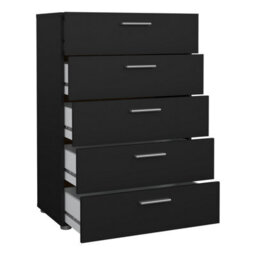 Furniture To Go Pepe Chest Of 5 Drawers In Black - thumbnail 4