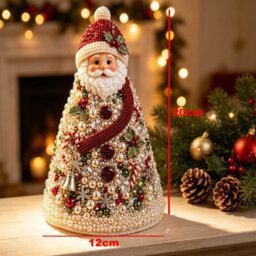Amorly Beaded Christmas Tree Kit, Santa Claus 3D Pearl Beaded Christmas Tree, Handmade Tabletop Decoration For Festive Surprise & Gift - thumbnail 5