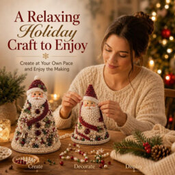 Amorly Beaded Christmas Tree Kit, Santa Claus 3D Pearl Beaded Christmas Tree, Handmade Tabletop Decoration For Festive Surprise & Gift - thumbnail 4