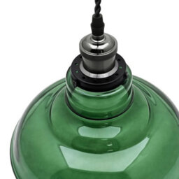 Long Life Lamps Company Industrial Smoked Green Glass Ceiling Pendant Light Bowl Lamp Shade K422 - thumbnail 5