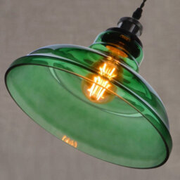 Long Life Lamps Company Industrial Smoked Green Glass Ceiling Pendant Light Bowl Lamp Shade K422 - thumbnail 6