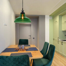 Long Life Lamps Company Industrial Smoked Green Glass Ceiling Pendant Light Bowl Lamp Shade K422 - thumbnail 8
