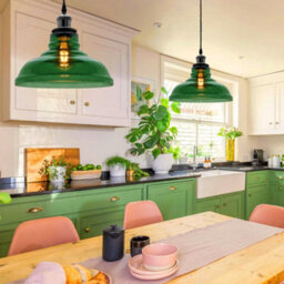 Long Life Lamps Company Industrial Smoked Green Glass Ceiling Pendant Light Bowl Lamp Shade K422 - thumbnail 9