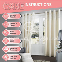 Gc Gaveno Cavailia Aviv Modern Style Lined Diamante Band Curtains 66X54 Cm Champagne Luxurious Sparkle Eyelet For Bedroom - thumbnail 5