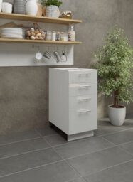 Jd Greta Adjustable Legs Kitchen Drawer Unit 400mm Storage Cabinet With Door Shelf 40Cm - White Gloss - thumbnail 2