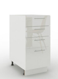 Jd Greta Adjustable Legs Kitchen Drawer Unit 400mm Storage Cabinet With Door Shelf 40Cm - White Gloss - thumbnail 1