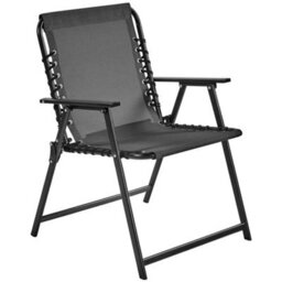 Dark Gray Set Of 2 Outdoor Texteline Folding Dining Chairs With Backrest/ Armrests - thumbnail 1
