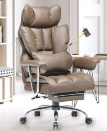Onemill Ergonomic Executive Office Chair With Footrest, High Back Leather Desk Chair With Lumbar Support