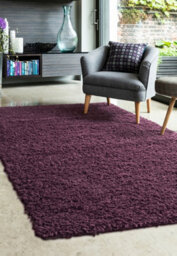 Melrose Venus Shaggy Plum High Pile X-Large Area Rug 200/290Cm - thumbnail 1