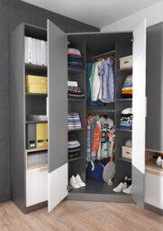 Arte Pok Corner Wardrobe  (H)1930mm (W)950mm (D)950mm - Space Saving Children's Wardrobe - thumbnail 2
