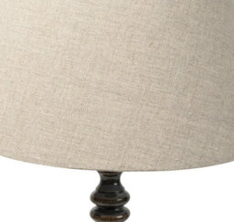 Large Grey Wooden Table Lamp With Fabric Shade For Living Room Or Bedroom 55X30X30Cm - thumbnail 3