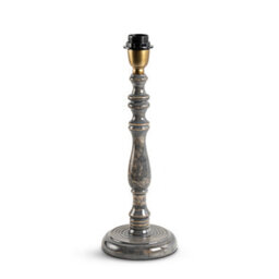 Large Grey Wooden Table Lamp With Fabric Shade For Living Room Or Bedroom 55X30X30Cm - thumbnail 4
