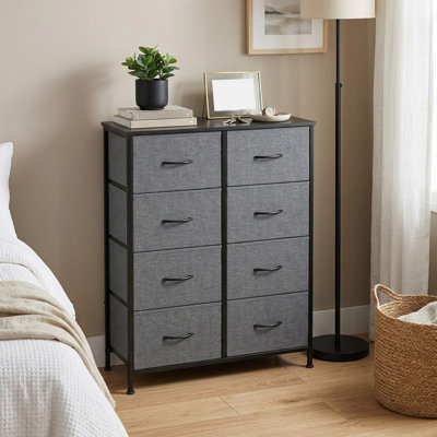 Songmics Drawer Storage Unit, Chest Of Drawers For Bedroom, Closet, 8 Fabric Drawers, Gray - image 1
