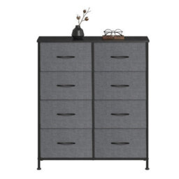 Songmics Drawer Storage Unit, Chest Of Drawers For Bedroom, Closet, 8 Fabric Drawers, Gray - thumbnail 2