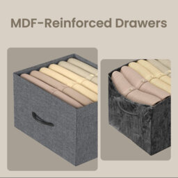 Songmics Drawer Storage Unit, Chest Of Drawers For Bedroom, Closet, 8 Fabric Drawers, Gray - thumbnail 6