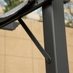 Outsunny 3X3(M) Pergola Gazebo Sun Shade Shelter Aluminium Garden Canopy, Grey - thumbnail 9