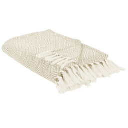 Beliani Bedspread Toutli Cotton 200 X 220 Cm Light Beige