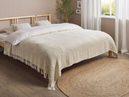 Beliani Bedspread Toutli Cotton 200 X 220 Cm Light Beige - thumbnail 2