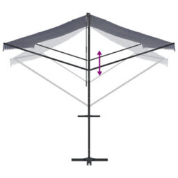 Berkfield Free Standing Awning Blue And White 600X300 Cm Fabric And Steel - thumbnail 7