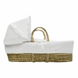 Kinder Valley White Waffle Baby Moses Basket Bedding Set For Newborn - thumbnail 2