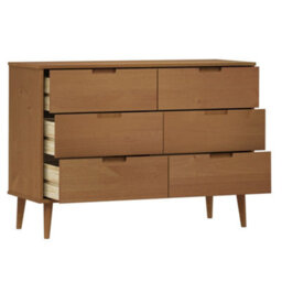 Berkfield Drawer Cabinet Molde Brown 113X40X80 Cm Solid Wood Pine - thumbnail 5