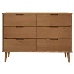 Berkfield Drawer Cabinet Molde Brown 113X40X80 Cm Solid Wood Pine - thumbnail 4
