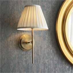 Loops 2 Pack Indoor Antique Brass Plate Wall Light - Cream Fabric Shade - Dimmable 6W Led E14 - thumbnail 3