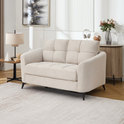 More4Homes Solna 2 Seater Scandi Style Fabric Living Room Sofa (Beige) - image 1