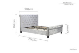 Birlea Sienna Small Double Bed In Steel Crushed Velvet - thumbnail 9