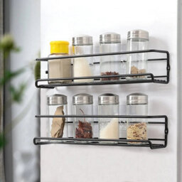 2Pcs Spice Herb Jar Rack Wall Shelf Holder - thumbnail 3