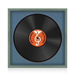 "16X16"" Green Classic Vinyl Record Frame With Pompadour Mount For 12 Inch Lp Disc - Ak Frames"