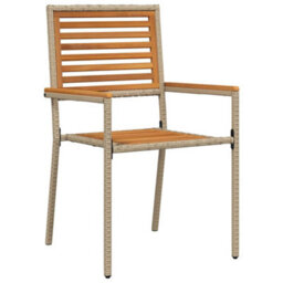 Berkfield Garden Dining Set 5 Pcs Beige Poly Rattan - thumbnail 5